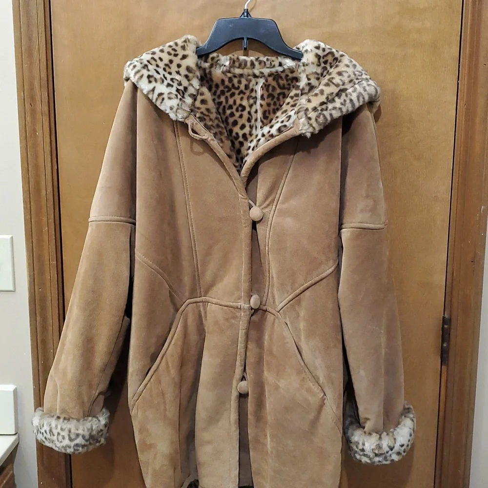 Maurices Leather Suede Animal Print Jacket - Picture 4 of 8